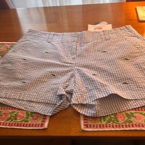 Vineyard Vine size 6 seersucker whale shorts NWT